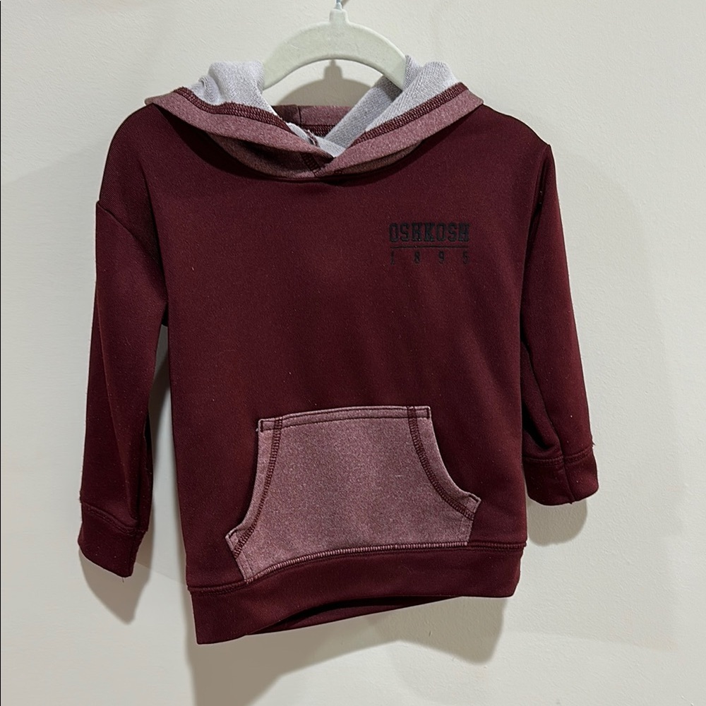 OshKosh B'gosh Maroon and Gray Hooded Sweatshirts